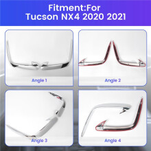 for Tucson NX4 2020 2021 Front Fog Light Lamp Cover Trim Bumper Molding Garnish Eyebrow Eyelid Chrome