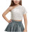 Girls One-Shoulder Short-Sleeve Sequin Crop Top 1