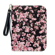 Cherry Blossom PU Leather Bible Cover for Women & Men – Lightweight, XL, with Detachable Wristlet Strap, Compatible with Standard Bibles