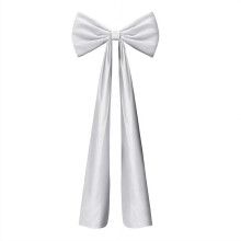 5.9 Ft Extra Large Christmas Satin Bow, Giant White Velvet Hanging Bow for Tree, Door, Window, Wall, Mantle, Patio – Compatible with Indoor/Outdoor