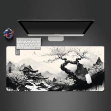 Musmatta Sakura Landscape Skrivbordstillbehör Mat Gamer Rug XXL Tangentbordsplatta 1000X500x3MM Skrivbordsmatta Kontorsmatta Gaming Musmattor