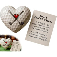 Heart-Shaped Golf Pocket Pillow with Motivational Card – Perfect Gift for Golf Lovers