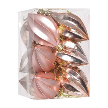 12pcs Rose Gold Starpeach Christmas Ornaments, Plastic Balls for Tree, Wedding, Party & Gifts