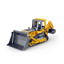 2in1 Excavator Toys & Bulldozer Toy Car for Kids,1:24 Scale Construction Vehicle for Boys Christmas Birthday Gifts(Yellow)
