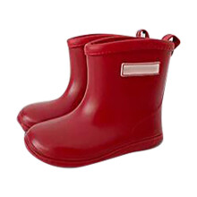 Short Rain Boots for Boys and Girls, Easy-on Waterproof Outdoor Shoes for Kids, Non- Rubber Sole, Cotton Lining, Lightweight