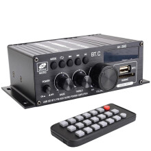 AK380HIFI Versterker voor thuisgebruik, digitaal kanaal 2.0, 40W+40W, muziekspeler, ondersteunt FM, USB, SD, bas en hoge tonen, 12V3A, compact ontwerp