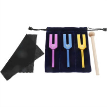 Tuning Forks Set - 4096 Hz, 4160 Hz, 4225 Hz for Musical Tuning & Sound Therapy with Wooden Hammer and Storage Bag