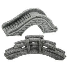 2Pcs Simulation Bridge Decors Grey Miniature Garden Stone Bridge