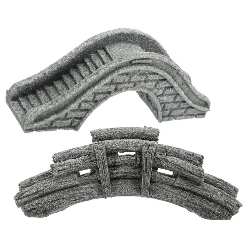 2Pcs Simulation Bridge Decors Grey Miniature Garden Stone Bridge