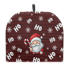 Christmas Santa Tea Cozy for Teapot – Insulated Anti-Dust Polyester Canvas Cover with Hanging Loop, Xmas Decor, Compatible with Standard Teapots