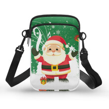 Weihnachtsmann-Umhängetasche mit doppeltem Reißverschluss für Damen, Reise