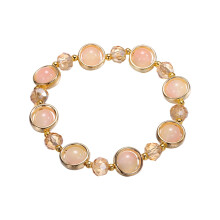 Gradient Crystal Glass Bracelet Coloured Glaze Bracelet String For The Girl'S Classmates And Friends Gift diy bracelet making kit, 2PCS