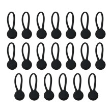 20pcs Cable Organizer Minimalist Silicone Cable Organizer for Data, Headphone, and Charging Cords Black
