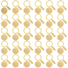 30 Stuks Graveerbare Metalen Sleutelhanger Blanks Graveerbare Sleutelhanger Blanks Metalen Stempel Blanks Sieraden voor Doe-Het-Zelf Knutselen
