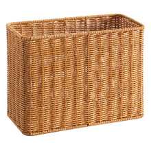 Khaki Desktop Storage Basket Plastic Woven Organizer for Sundries and Household Items