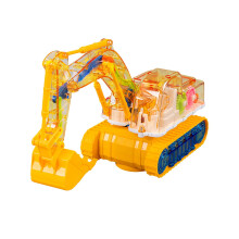 Excavator Truck Kids Toy, Electric Construction Toy with Light & Music, Compatible with LEGO, for Boys 3-5, Birthday/Christmas Gift