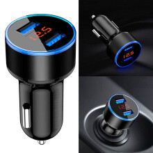 LTP Car Phone Charger with LED Display Dual USB Fast