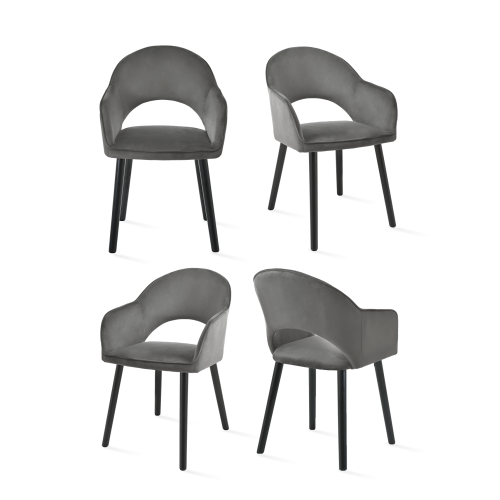 (Dark Grey, Set of 4) Goeurvant Dining Chairs