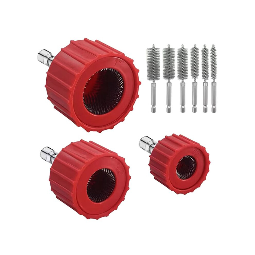 1 Set Copper Pipe Cleaner Set For Power Drill, Tube Cleaning Brush, Cleans Copper Pipes Tubes And Fittings For Soldering 4711391336277