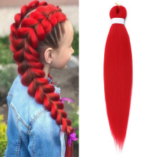 Stretched Braiding Hair, 26 inch Long Hair Extensions for Braids, Synthetic Braiding Hair, Professional Synthetic Fiber Crochet Twist Braids, Red