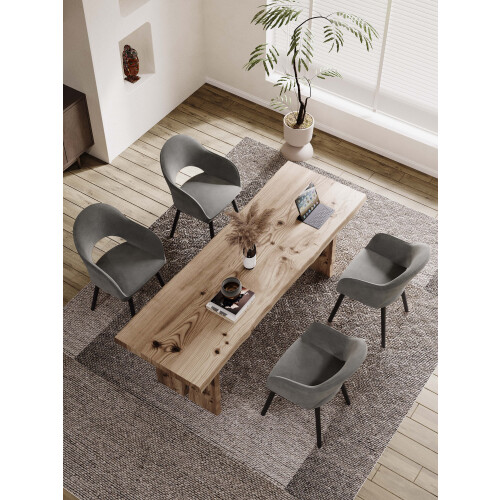 (Dark Grey, Set of 4) Goeurvant Dining Chairs 1