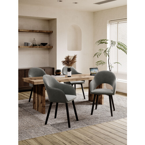 (Dark Grey, Set of 4) Goeurvant Dining Chairs 2