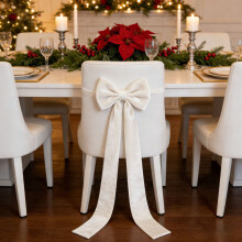 Velvet Chair Bow Sash for Wedding Birthday Christmas 1 or 2