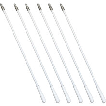 6-Pack 12" White Fiberglass Blind Tilt Wand with Metal Hook – Vertical/Horizontal Blind Rod Replacement, Compatible with Most Blinds