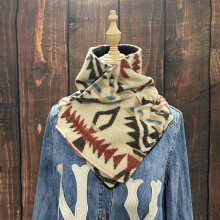 Cachecol boêmio estilo western quente vintage para outono e inverno.