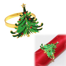 Christmas Deer Wreath Napkin Rings – Decorative Metal Table Holders for Holiday Dinner & Party Decor, Compatible with Standard Napkins