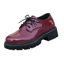 Willtoo Womens Chunky Heel Oxfords Platform Pumps Leather Lace Up Round Toe Fashion Shoes