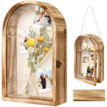 Deep Shadow Box Frame with Linen Back and Removable Shelves