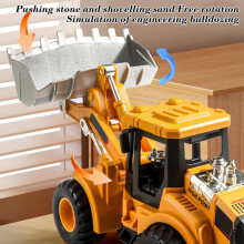 Construction Truck Toys, Plastic Bulldozer Engineering Vehicle, Outdoor Sandbox Car Toy, Birthday Gift for 3 4 5 Year Old Little one, Yellow