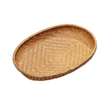 Bandeja ovalada de ratán, cesta de pan tejida, bandeja pequeña para galletas, ideal para servir en cenas, fiestas, mesas de centro y té (25-32 cm