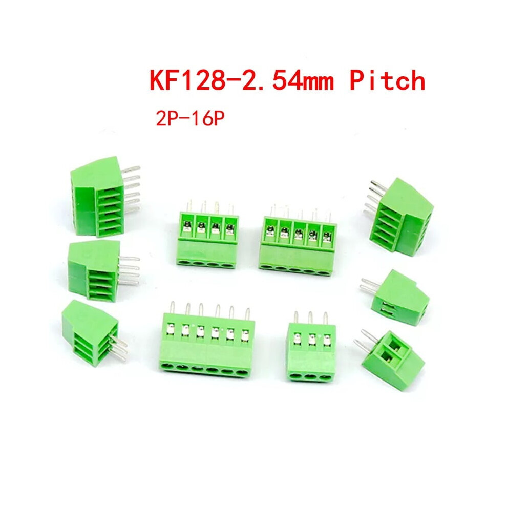 5Pcs Kf128 2.54Mm Pcb Mini Screw Terminal Blocks Connector For Wires Kf128-2.54 2P 3P 4P 5P 6P 7P 8P 9P 10P 12P 16P Terminal - 16 Pin 9170372245406