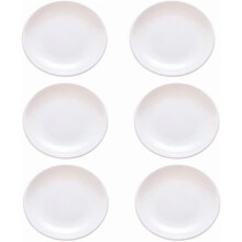 6-Pack 8" White Melamine Round Plates for Dessert/Salad—Dishwasher Safe, Compatible with Kitchen Dining