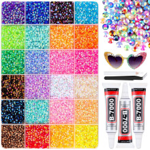 24-Compartment Storage Box Resin Flat-Bottom Drill for Nails Face Eye Makeup Tumblers Bottles Crafts Shoes Phones