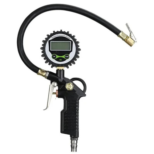 Medidor de Pressão de Pneus com Visor LCD Digital Retroiluminado e Capacidade de 200 PSI