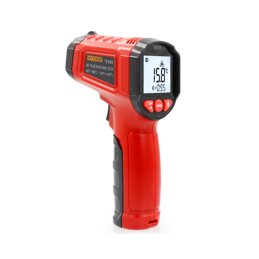 Jojomino Hytais Infrared Thermometer Digital Temperature Gun Laser Non-Contact Temp Ir Temperature Sensor Adjustable Emissivity Red