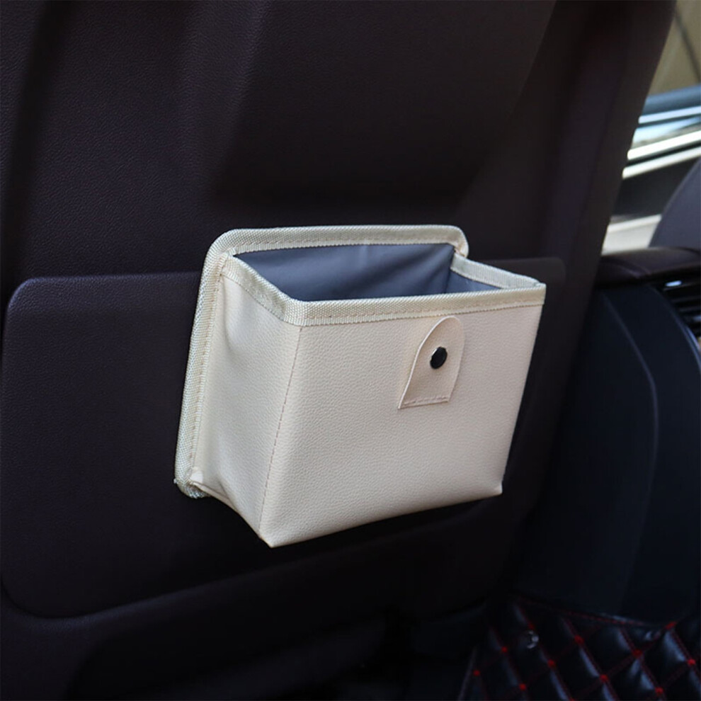 Wzxpwt Car Storage Bag, Foldable Door Hanging Trash Can, Multifunctional Leather Car Garbage Bin 9165521747948