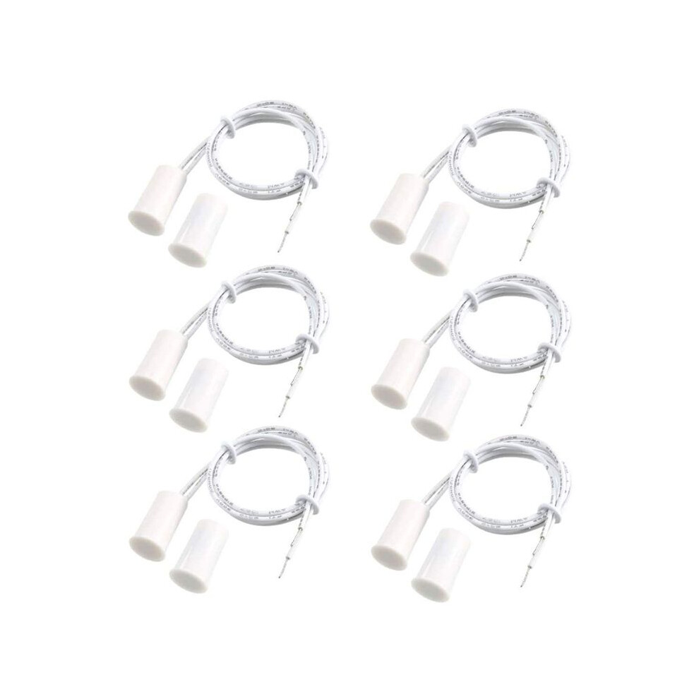 Rc-33 Nc Recessed Wired Security Window Door Contact Sensor Alarm Magnetic Recessed White - (6 Sets) 6031075239587