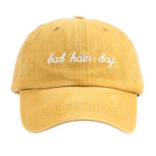 Dames baseballpet van corduroy, geel, one size