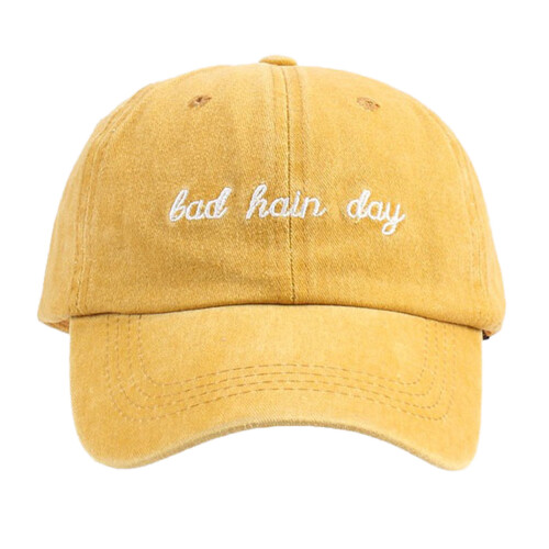 Dames baseballpet van corduroy, geel, one size