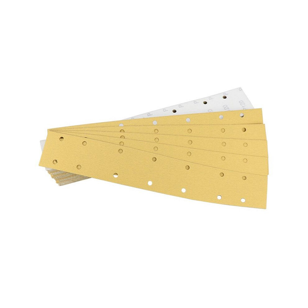 50Pcs Rectangular Dry Sandpaper 14 Holes 70X420mm Car Sanding Polishing Sandpaper Air Sander Self-Adhesive Flocking 6033420712615