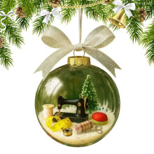 Snow Globe Christmas Tree Ornaments – Festive Holiday Decor for Tree, Wall, Door, Fireplace, Window & Stair Railings