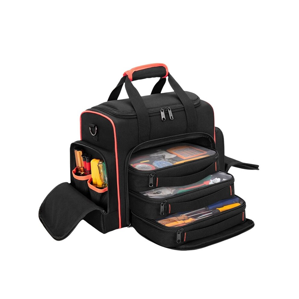 Tool Bag With 3 Removable Cases, 2 Layers Tool Tote For Hand Tools, For Repairman, Electrician, Carpenter 4712691489076