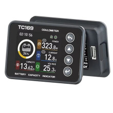TC169 High Precision Coulombmeter DC6-60V Lithium Batteri Kapacitet Tester Indikator Färgskärm Power Meter Amperemeter