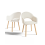 (Off-White, Set of 2) Corduroy Dining Chairs with Wooden Legs - GOEURVANT 2