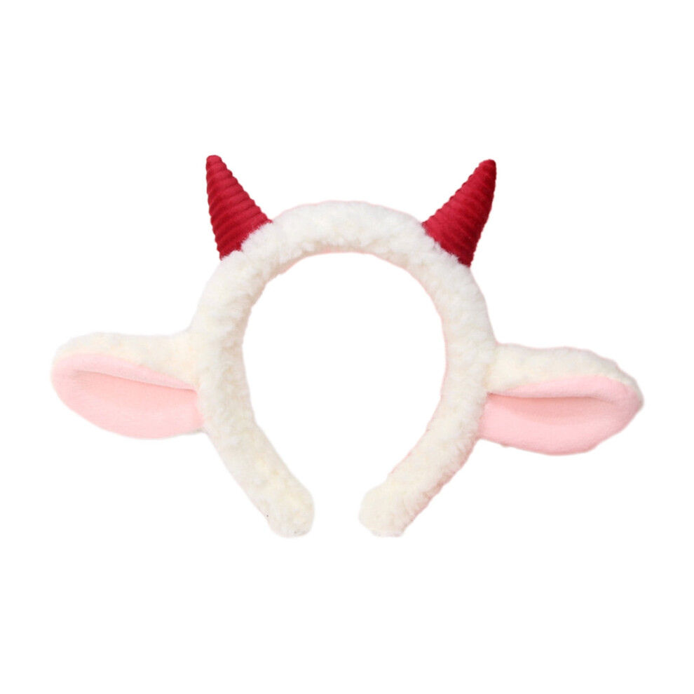 Unisex New Year Celebration Hairhoop Plush Sheep Ear Hairband Funny Headhoop Costume Headdress Child Adult Halloween Headwear