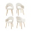 (Off-White, Set of 4) Corduroy Dining Chairs with Wooden Legs - GOEURVANT 2
